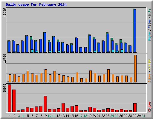 Daily usage for February 2024