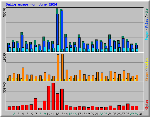 Daily usage for June 2024