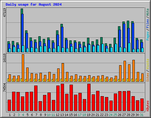 Daily usage for August 2024