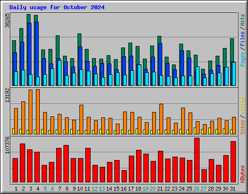 Daily usage for October 2024