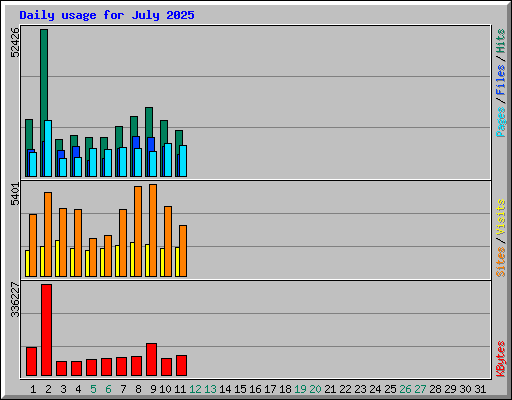 Daily usage for July 2025