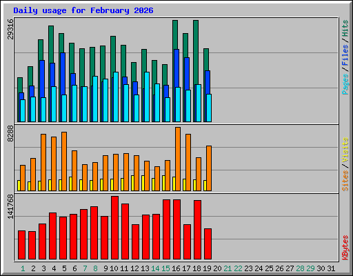 Daily usage for February 2026