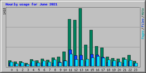 Hourly usage for June 2021