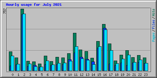 Hourly usage for July 2021