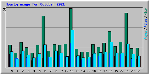 Hourly usage for October 2021