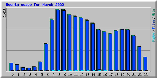 Hourly usage for March 2022