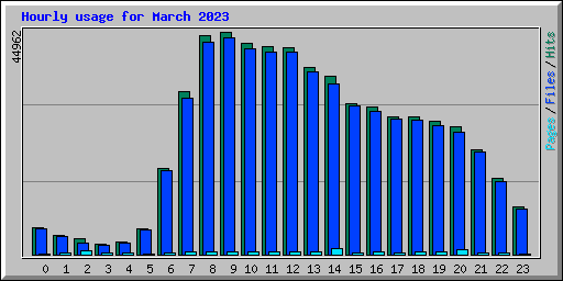 Hourly usage for March 2023